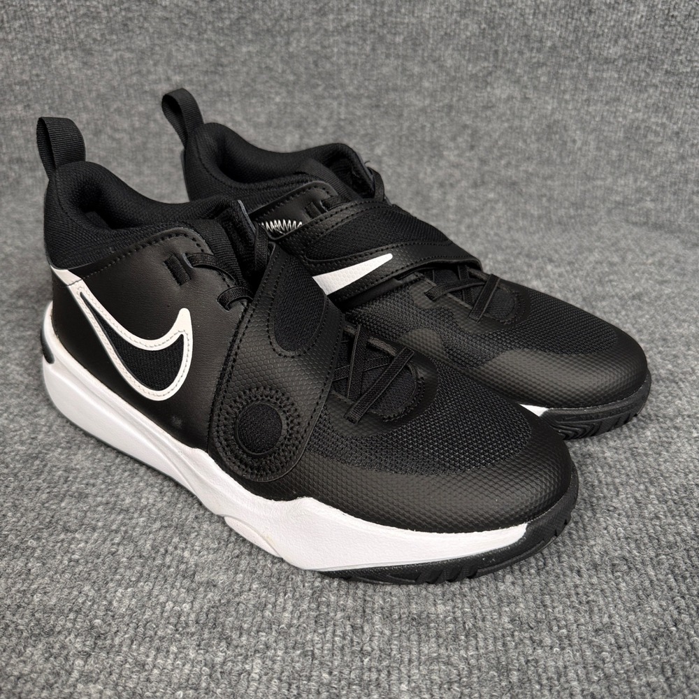 Nike Boys Size 7 Shoes Team Hustle D 11 Sneaker Kids Black White No-Tie Athletic